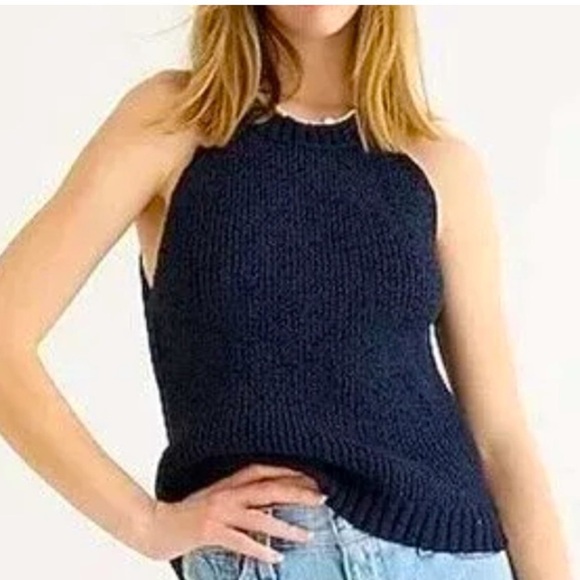 NEW! J. Crew Navy High Neck Sweater Tank, Size XS, EXCELLENT CONDITION! - Picture 3 of 11